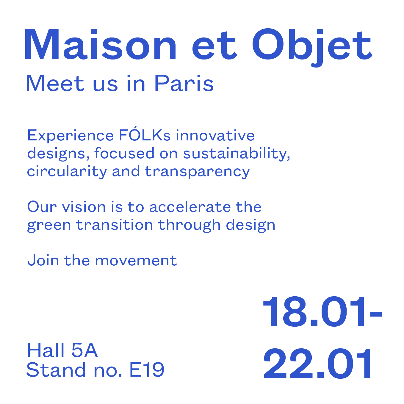 Meet us at Maison et Objet - FÓLK Reykjavik