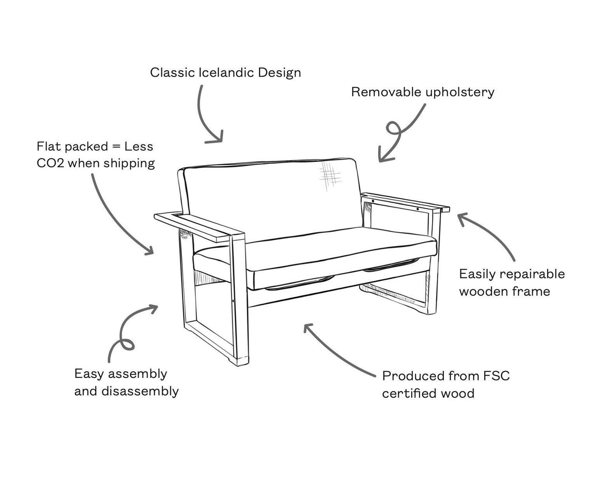 The Inka Sofa - 2 seater - FÓLK Reykjavik