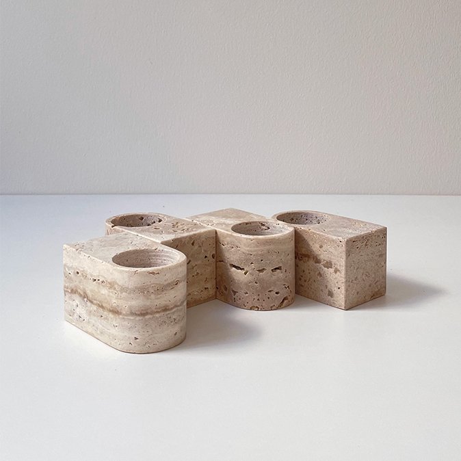 The Living Objects nr. 10 - Travertine Tealight - FÓLK Reykjavik