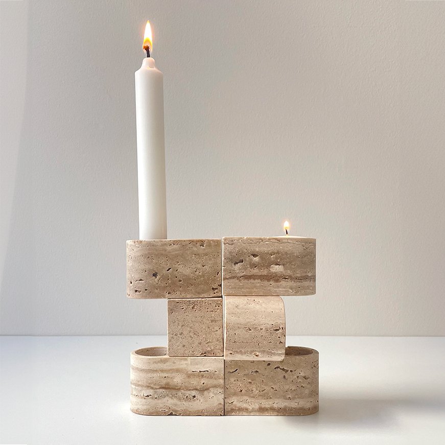 The Living Objects nr. 10 - Travertine Tealight - FÓLK Reykjavik