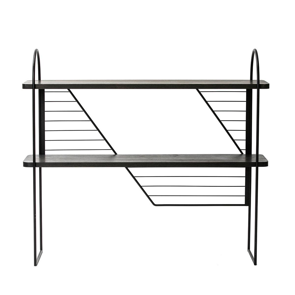 Urban Nomad Console Table - Black with black recycled steel frame. 94x27 cm - FÓLK Reykjavik